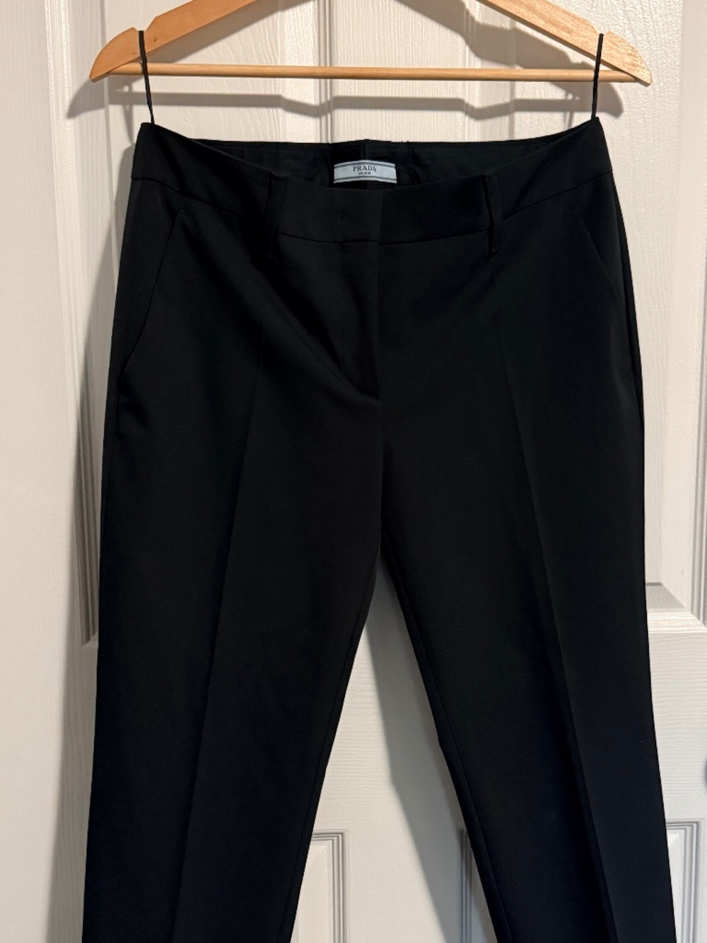 Prada Milano Black Cropped Trousers IT 42 Made in Italy